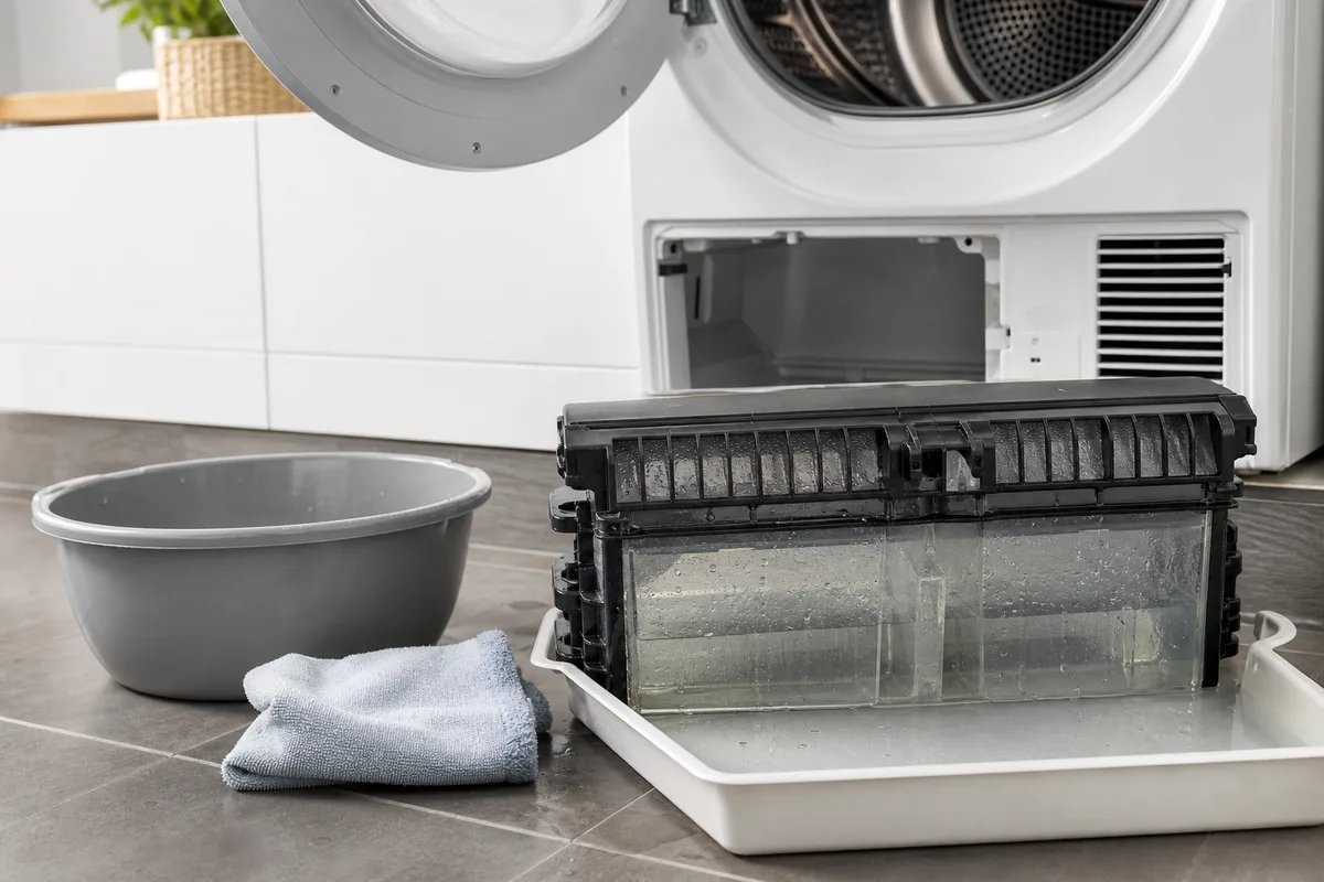 Condenseur de sèche-linge plein d'eau : causes et solutions